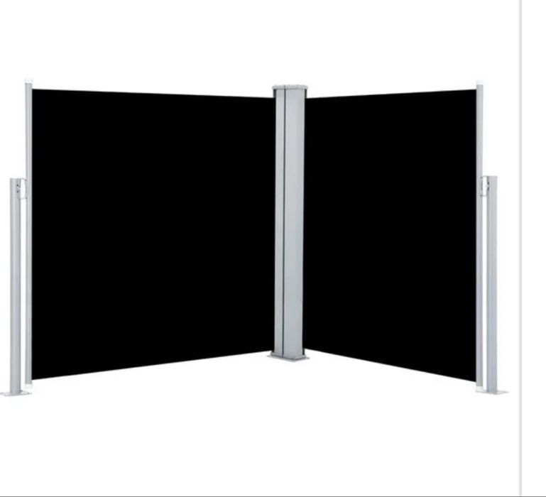 Zwijana markiza boczna, czarna, 140 x 600 cm