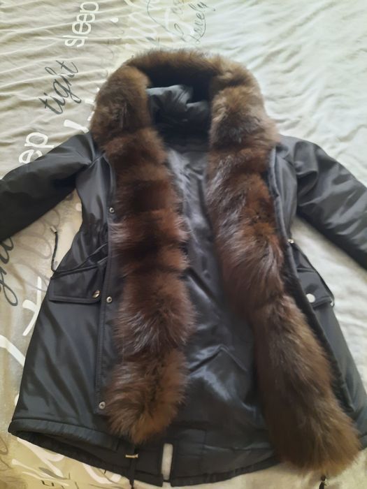 Парка з хутром песець фарбований під соболь