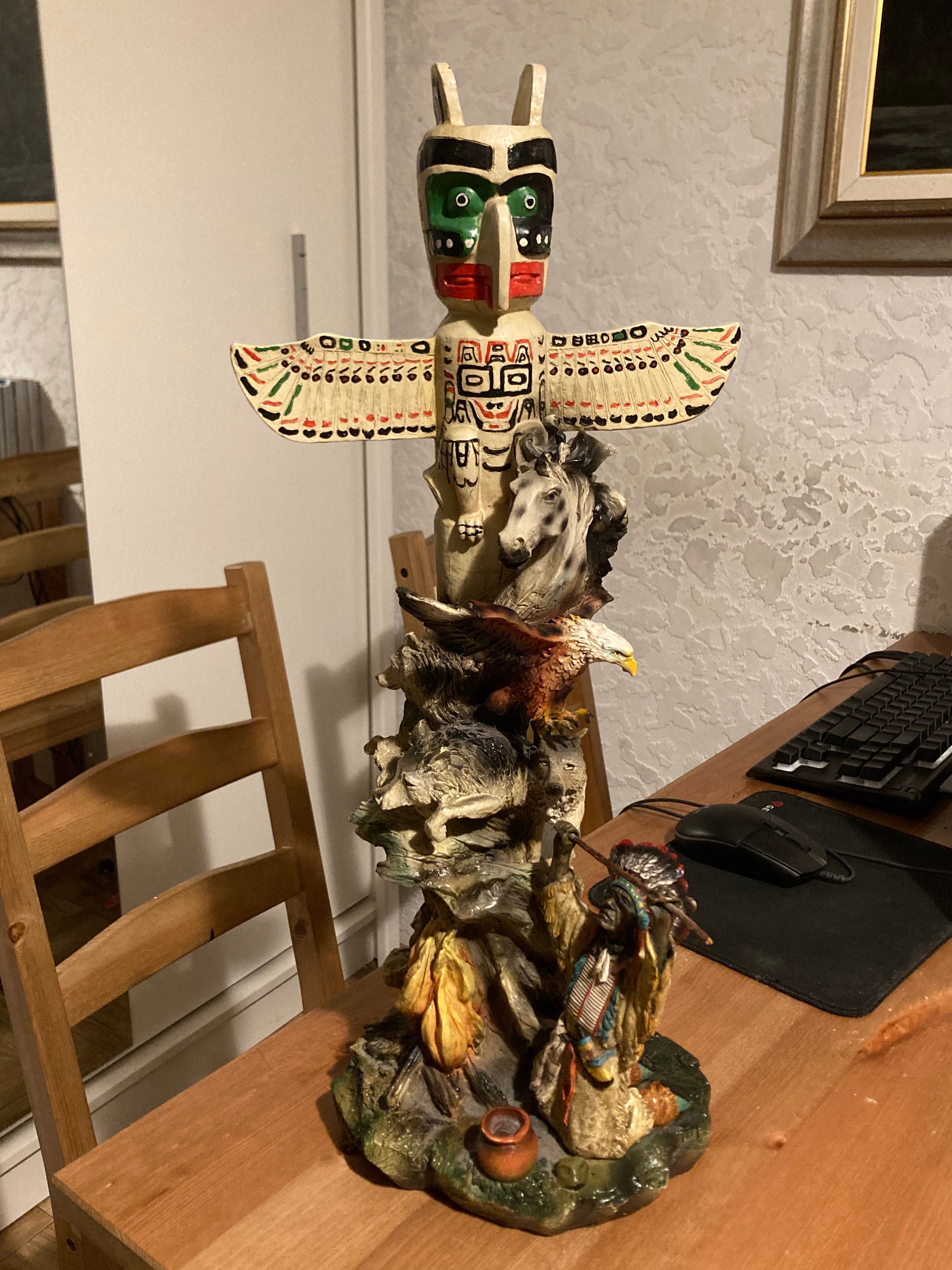 Oryginalna Figura Indiańska Antyka.