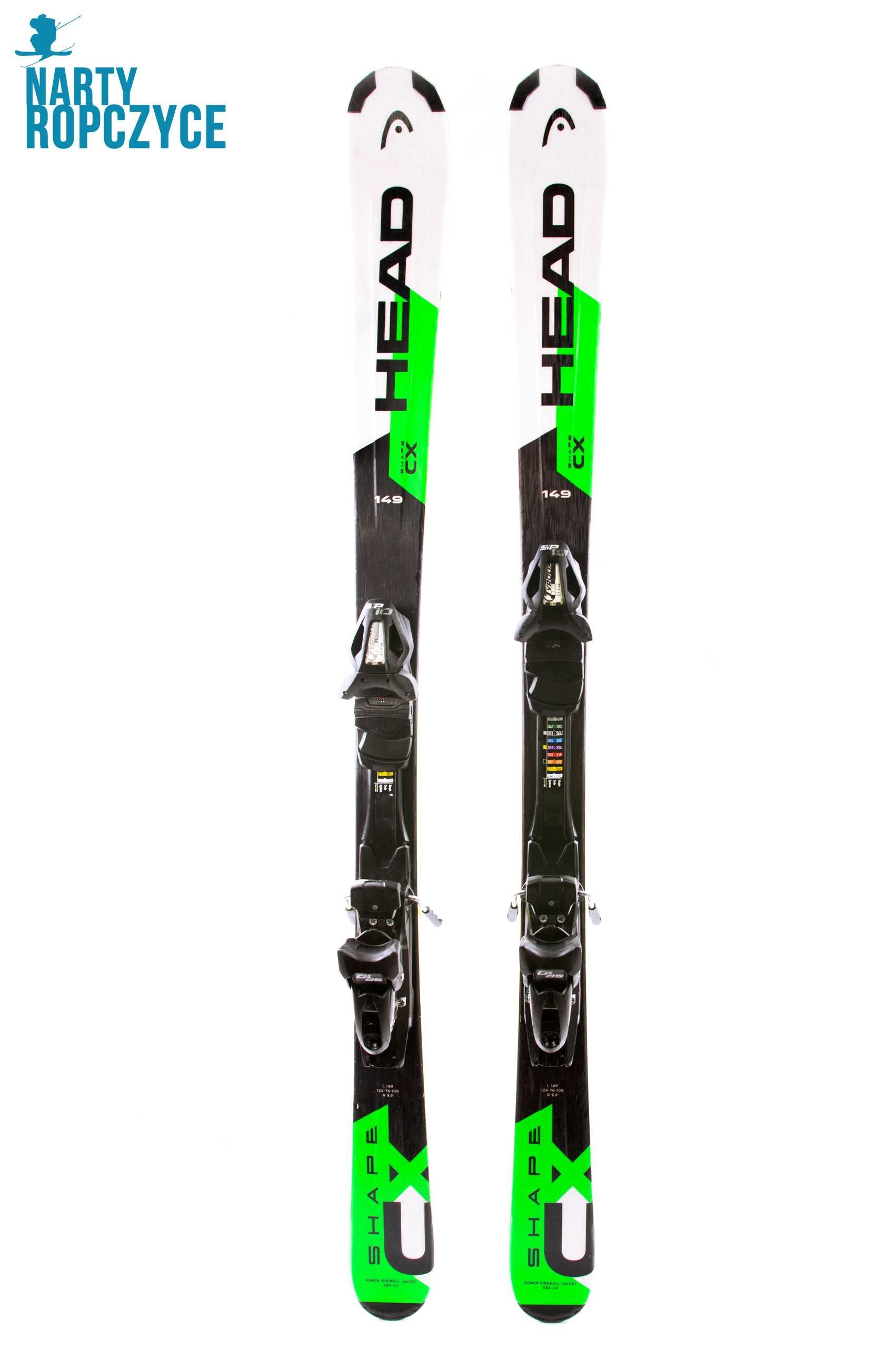 NartyRopczyce NR244 Narty 149 HEAD SHAPE CX A30 Stan DB Serwis