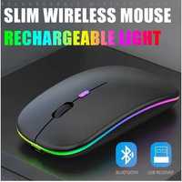 Беспроводная мышь аккумуляторная бесшумная Bluetooth с RGB подсветкой