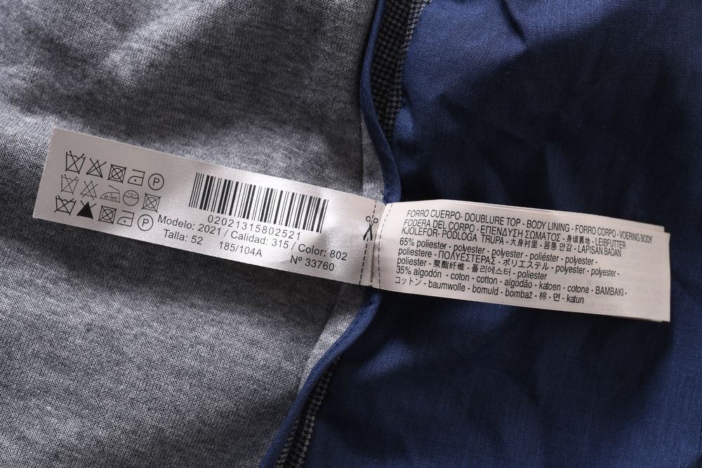 MASSIMO DUTTI melanżowy granatowy blezer męski z dżerseju marynarka 50