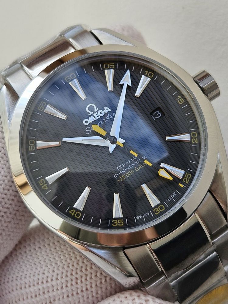 Швейцарские часы Omega Seamaster Aqua Terra Gauss Yellow. Топ качество