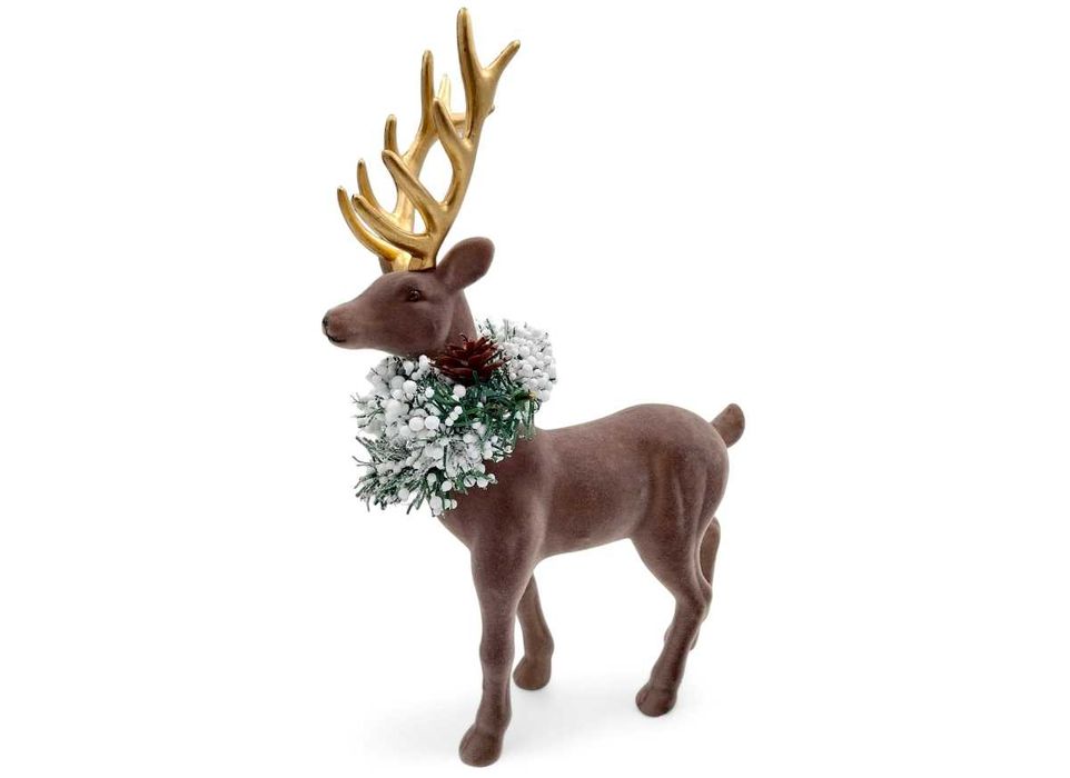 Renifer świąteczny brązowy dekoracyjna figurka do stroika jelonek 35cm