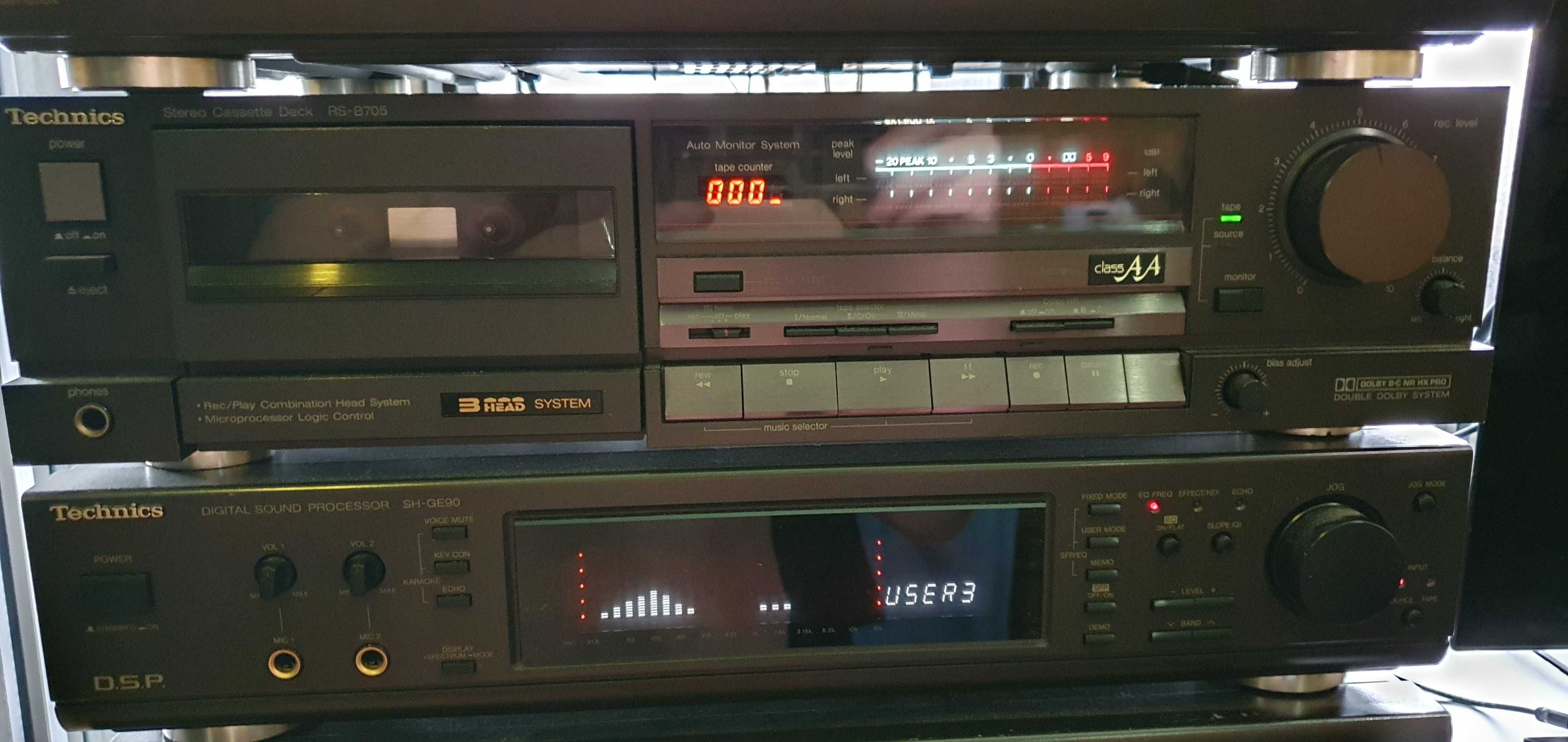 Wieża Technics 100% Sprawna Stan B. Dobry + 4-Kolumny