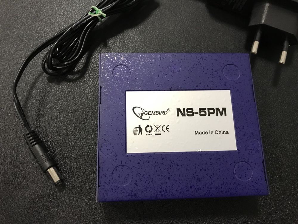 5 портов свич Gembird NS-5PM 100 мегабит інтернет свичь RJ45