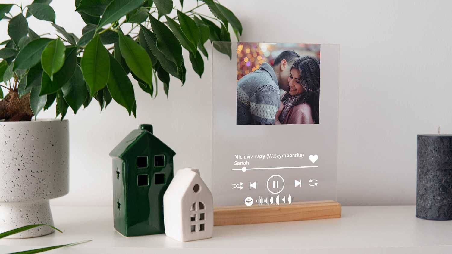 Ramka Twoje zdjęcie piosenka szkło Spotify - Prezent Personalizowany