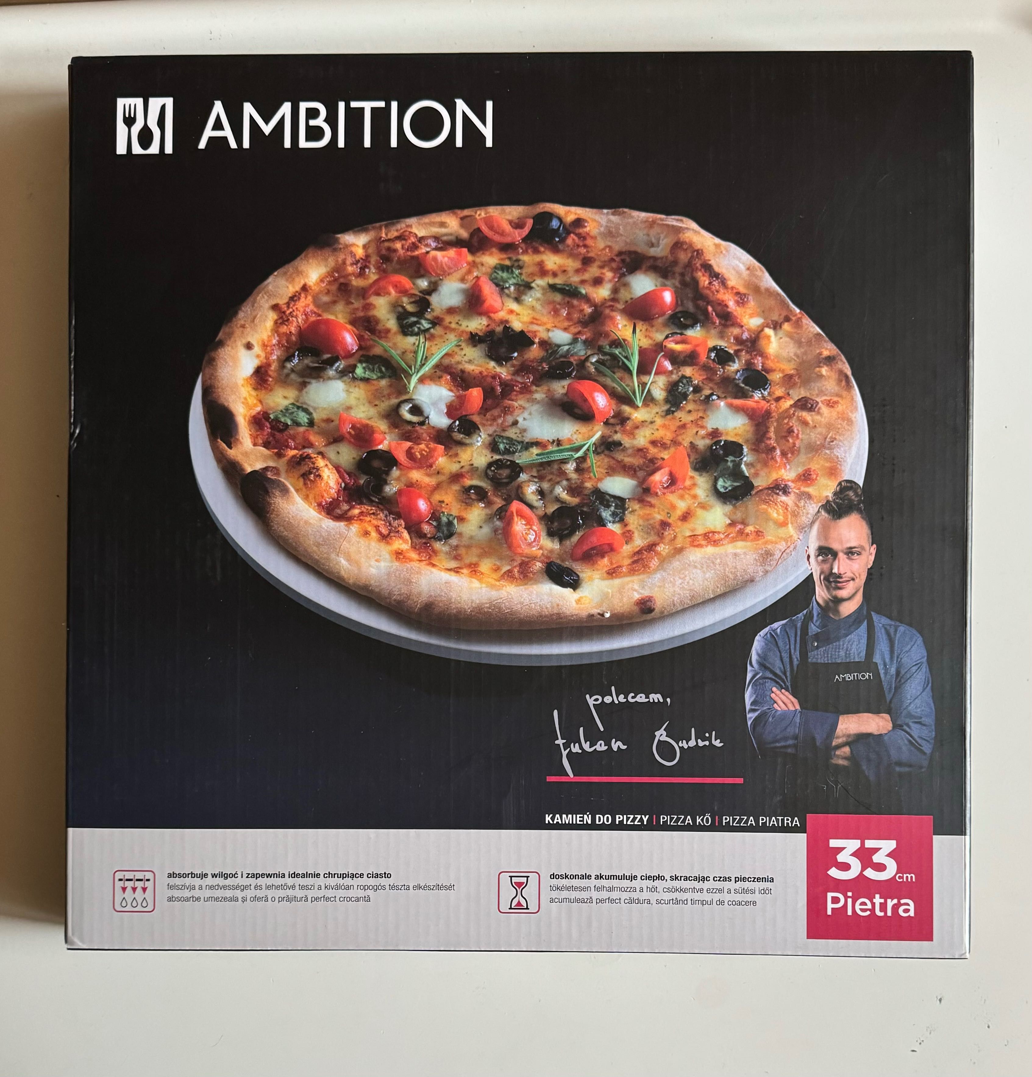 Ambition okrągły kamień do pizzy Pietra 33 cm Nowy