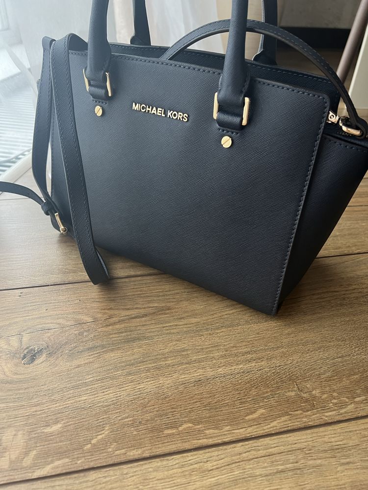 Сумка michael kors б/у selma medium navy blue