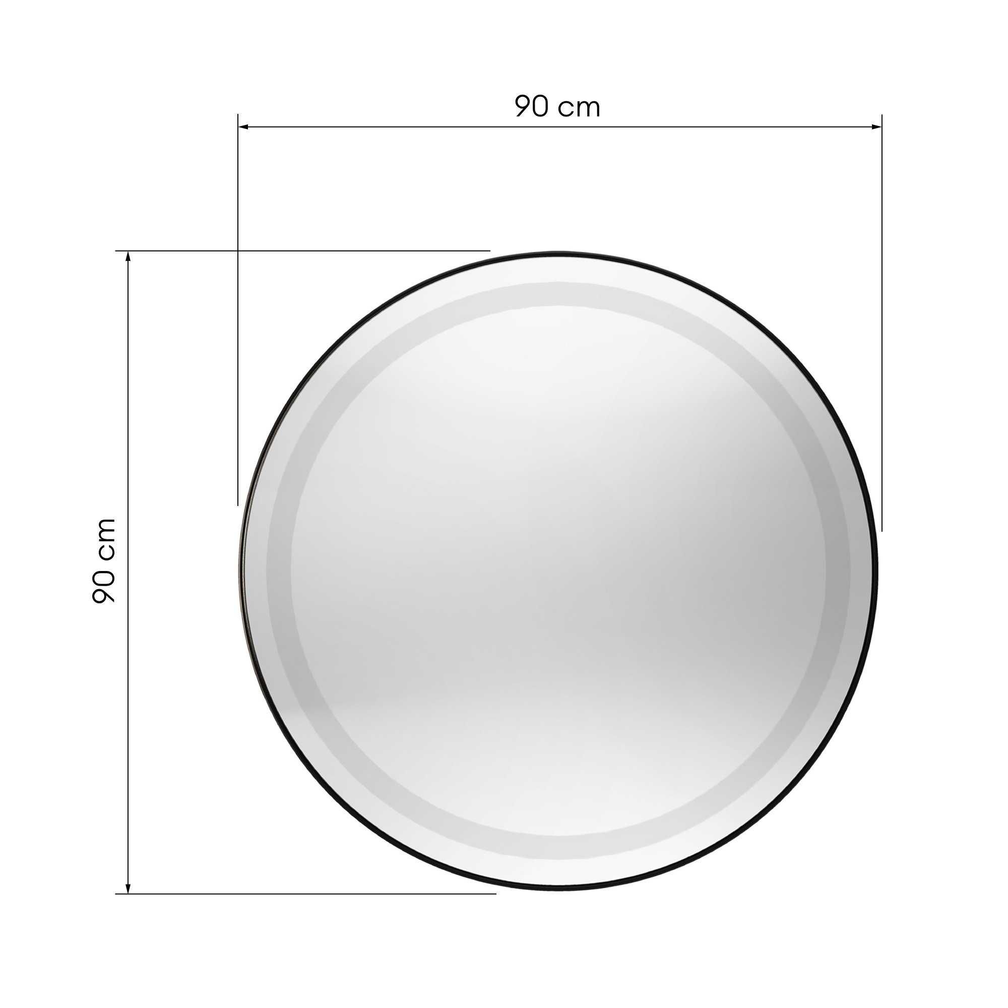 ZZ1753 - Lustro z oświetleniem LED Beniamino, 90 cm, okrągłe, czarne