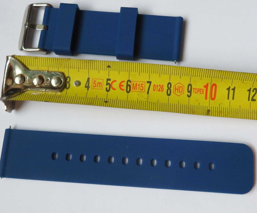 pasek do zegarka silikonowy  24 mm granatowy  zintegrowane teleskopy