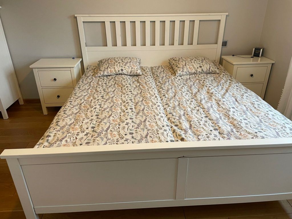 Ikea Hemnes łóżko 2 stoliki nocne