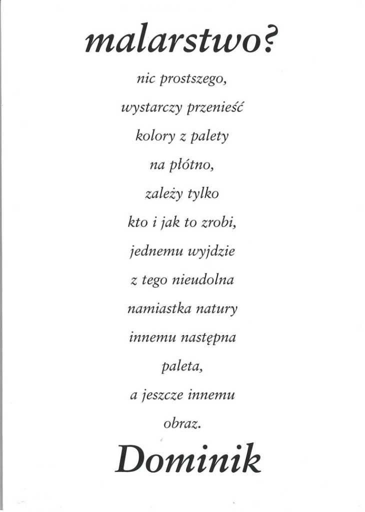 Tadeusz Dominik Malarstwo? Teka prac