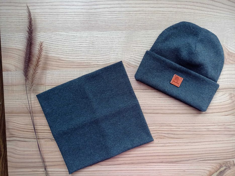 czapka beanie i komin, komplet dla chłopca