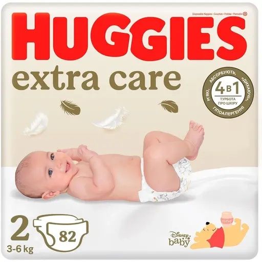 Huggies Extra Care Mega 2 (3-6 кг) 82 шт.