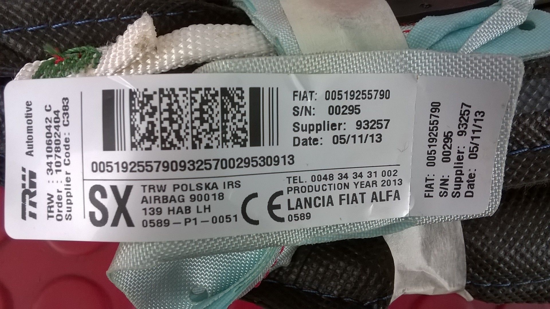 Airbag Cortina Esquerdo [Fiat Panda]