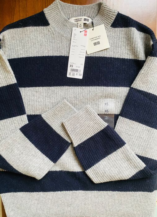 Джемпер Uniqlo Lambswool 100% вовна Crew Neck, розмір XS, сіро-синій