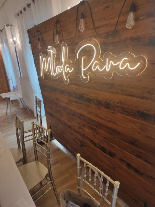 Ledon neon led napis młoda para wesele