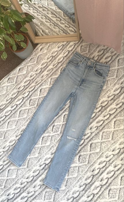 HM x LEE jasnoniebieskie jeansy z wysokim stanem