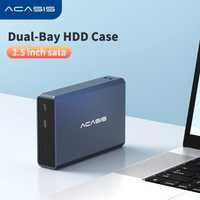Acasis HDD Case 2.5, obudowa na dwa dyski, RAID