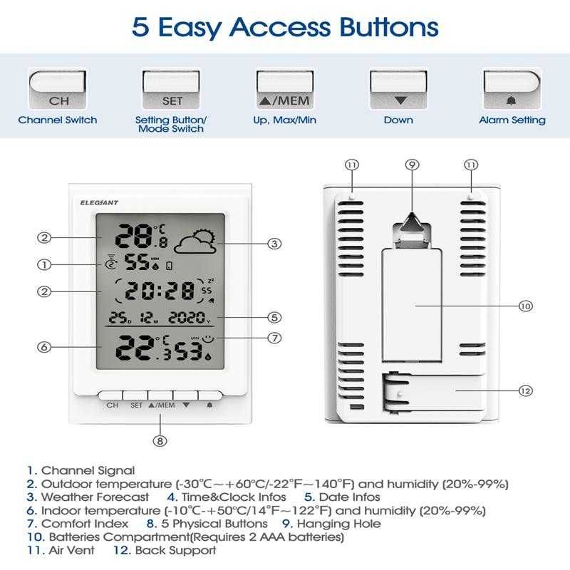 stacja pogodowa pogodynka wielofunkcyjna temperatura zewnętrzna