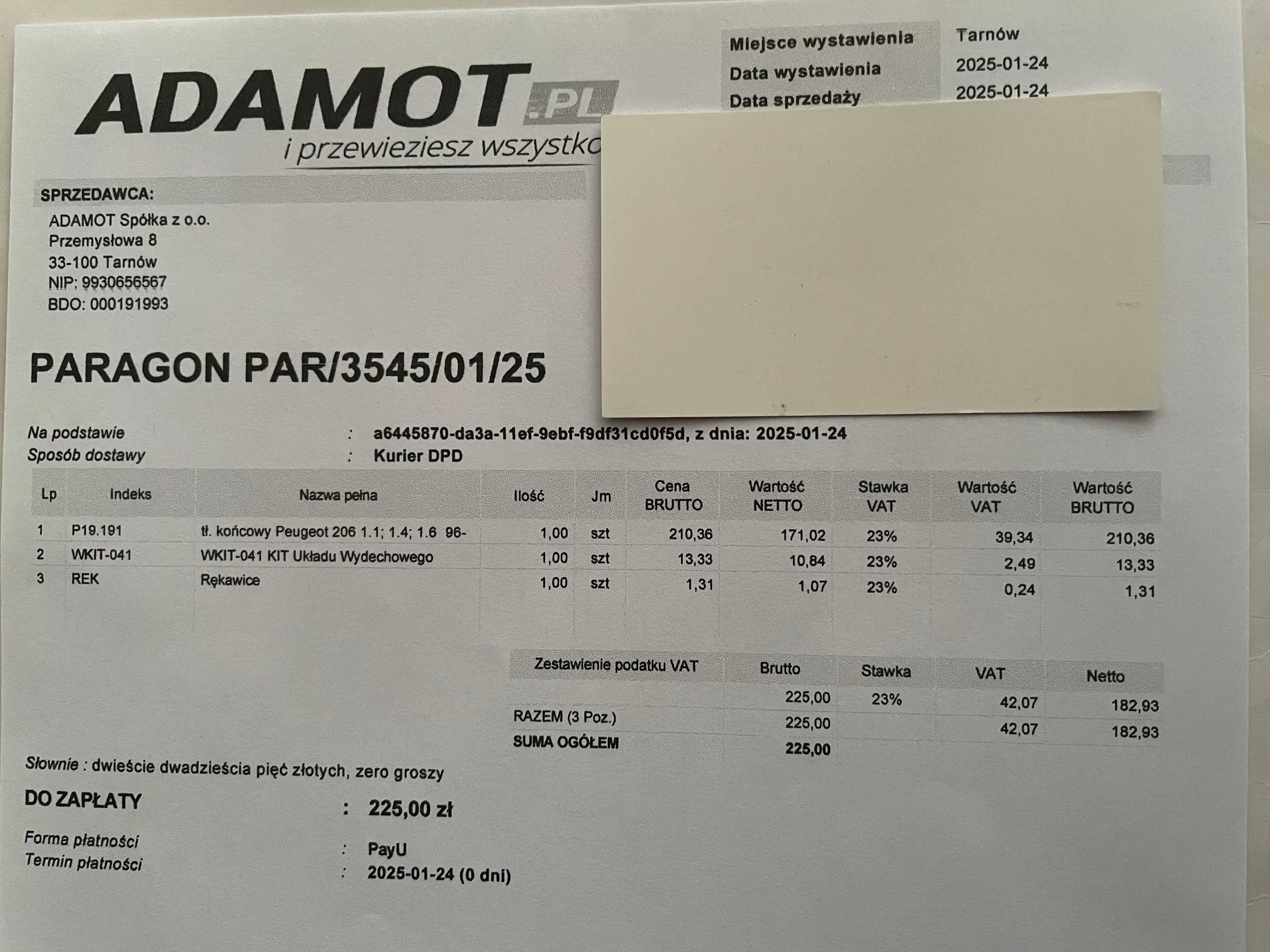Tłumik końcowy+elementy montażowe Peugeot 206 1,1 1,4 1,6 HTB