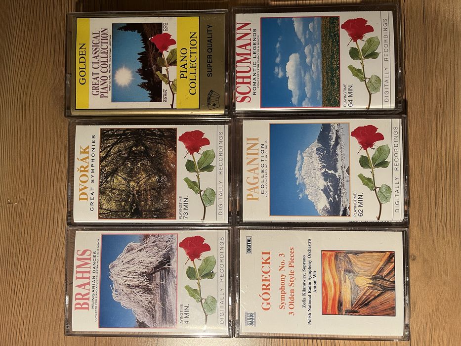 Kasety magnetofonowe muzyka klasyczna Brahms, Paganini, Dvorak, Góreck