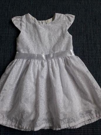 Biała sukieneczka dla małej księżniczki rozm. 86