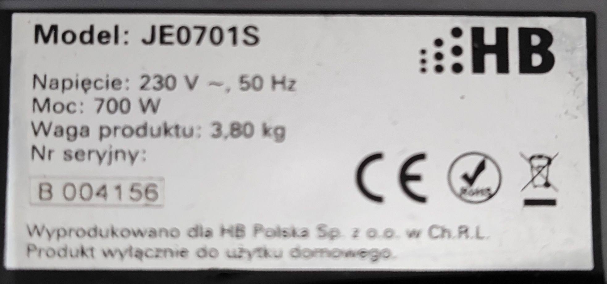 Sokowirówka HB JE 0701S