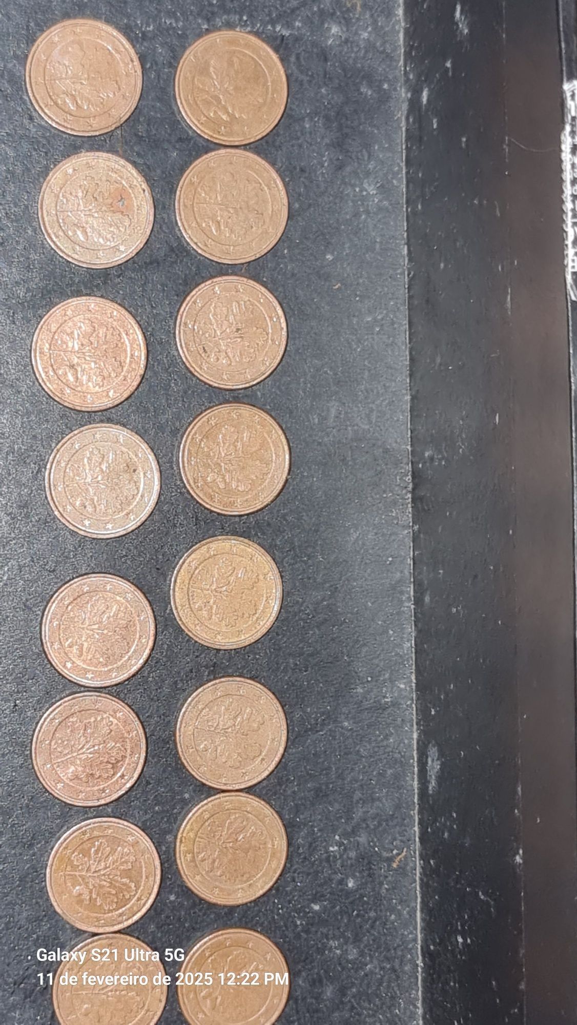 Moedas para coleção, raras 1 cêntimo alemã de 2002 varias letras