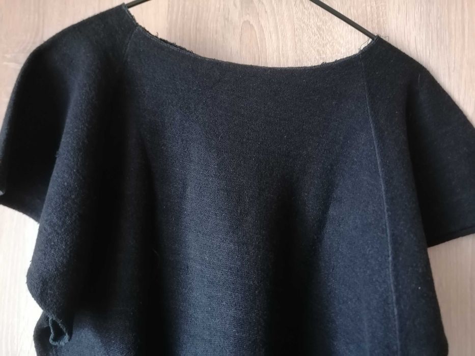 Bluzka, koszulka, podkoszulek, bawełna drapowana. Czarna.