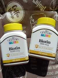 Биотин, 5000 10000мкг, витамины для волос, ногтей, кожи 21st Century