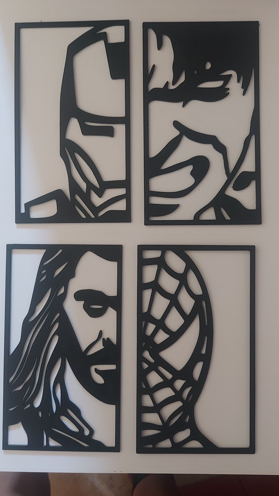 Conjunto 4 quadros Marvel