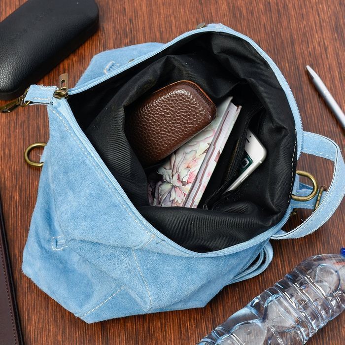 Włoski Stylowy Plecak Damski Skórzany Zamsz A4 W14 turkusowy stylowy