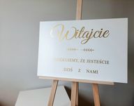 Tablica powitalna tablica ślubna Witajcie złoty napis