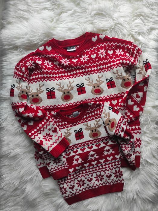 Zestaw sweterków świątecznych S i dziecięcy 92