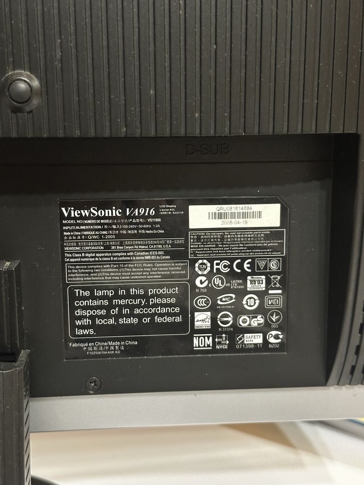 LCD монітор VievSonic 15