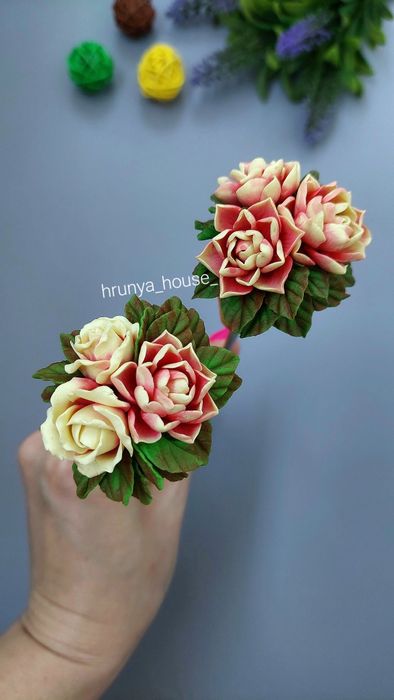 Ложка с декором из полимерной глины,декор на ложке,ложка с декором,