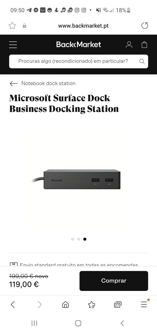 Dock Station Surface Microsoft + Charger 12v