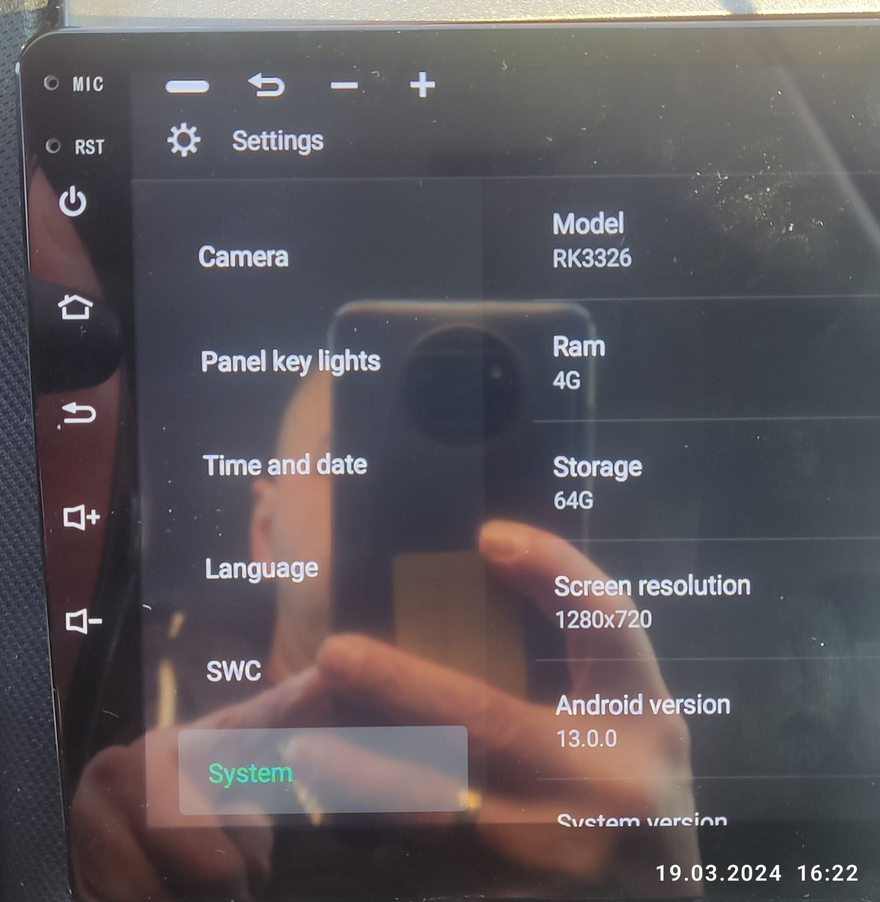 9 Cali QLED 1280x720 Radio Rk3326 Wifi Bluetooth 4G + 64G Android 13