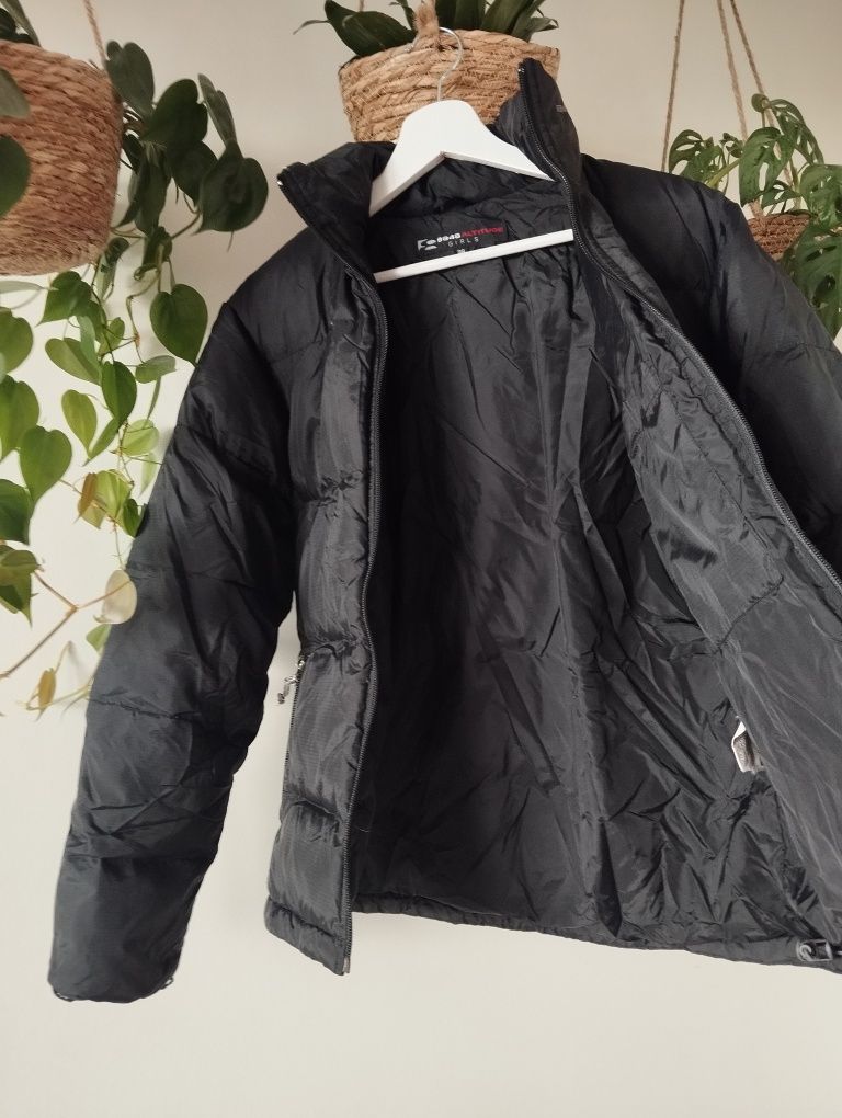 Kurtka zimowa pikowana, puchowa, puch i pierze, czarna, premium r.38