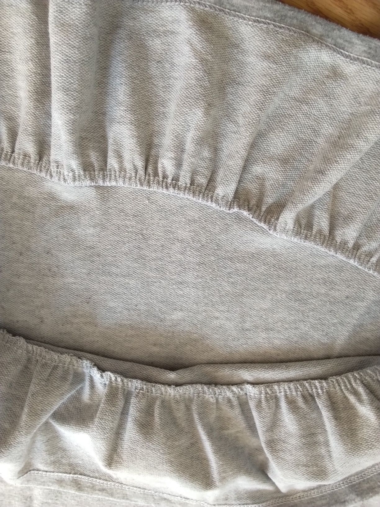 Bluzka krótki rękaw oversize xl szara cienka dresówka