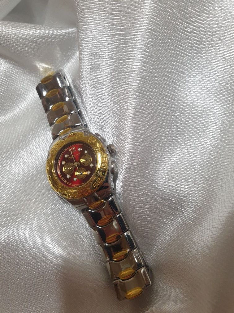 Nowy zegarek na rękę szwajcarski geneva złoty srebrny
