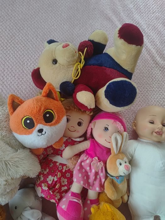 Zestaw pluszaków + duża lalka