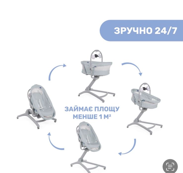 Кроватка стільчик chicco 4 в 1
