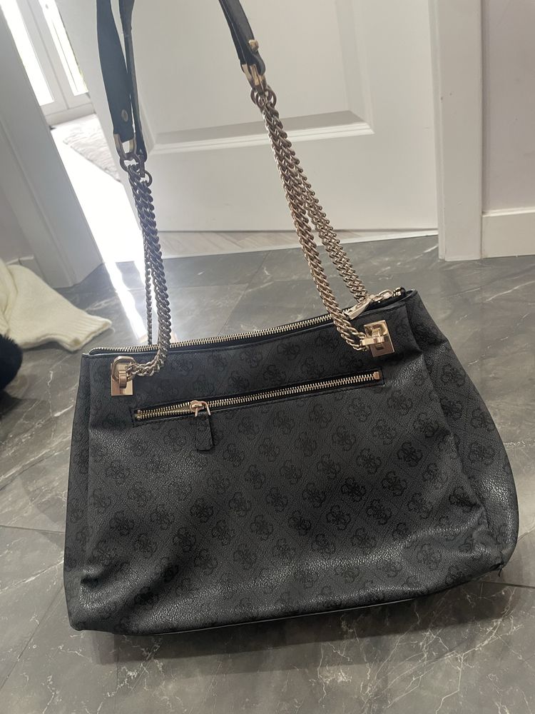 Guess torba torebka szara czarna lancuchy