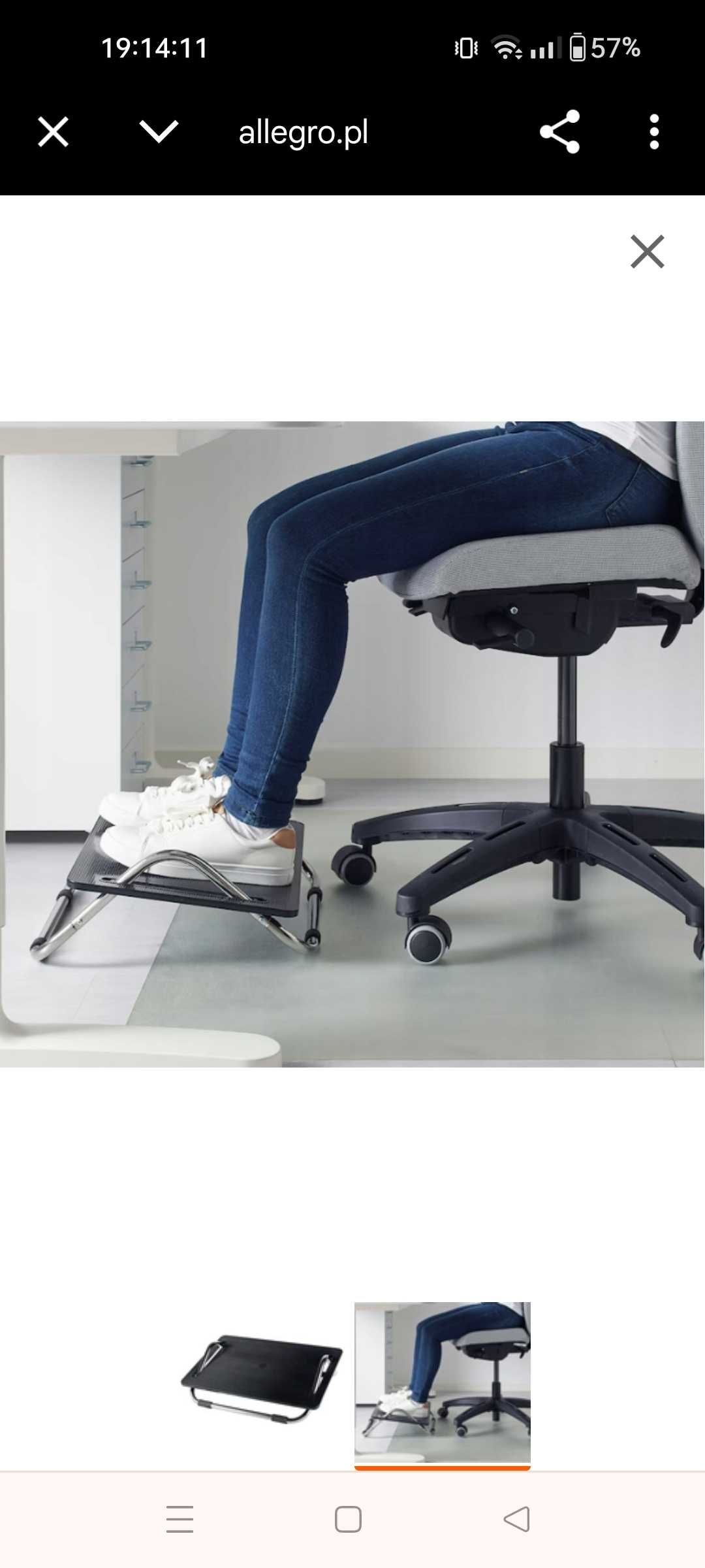 Podnóżek biurowy, czarny komputer ikea