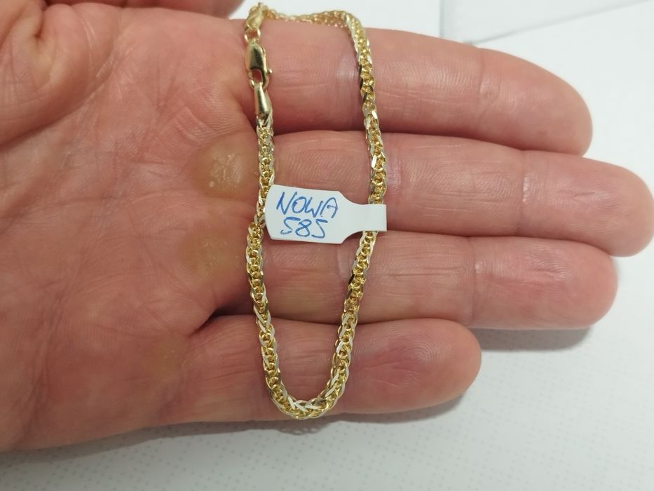 Nowa piękna złota bransoletka lisi ogon 585 14k 6.05gr 20.5 cm unikat!