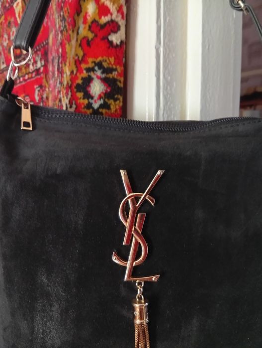 Сумка черная замшевая