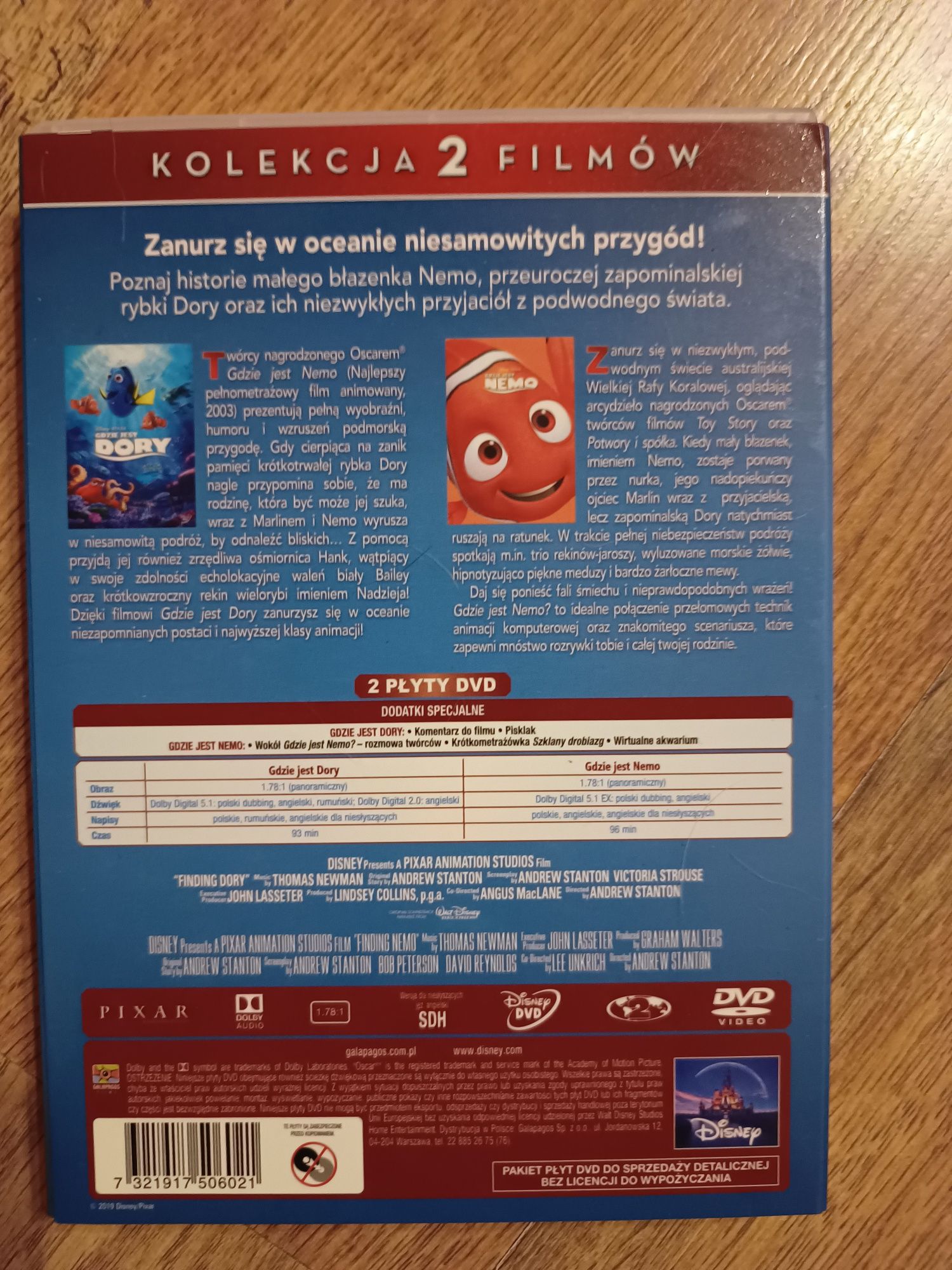 DVD Gdzie jest Dory+ Gdzie jest Nemo